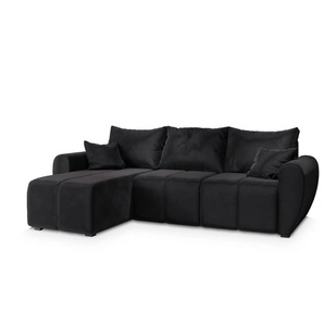 MASSENO Ecksofa Madison - schwarz - Materialmix - 246 cm - 82 cm | Möbel Kraft
