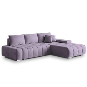 MASSENO Ecksofa mit Schlaffunktion Alese ¦ lila/violett ¦ Maße (cm): B: 265 H: 85