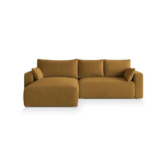 MASSENO Ecksofa mit Schlaffunktion Foril ¦ gelb ¦ Maße (cm): B: 265 H: 83