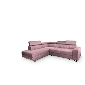 MASSENO Ecksofa mit Schlaffunktion Nola ¦ lila/violett ¦ Maße (cm): B: 253 H: 88
