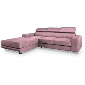 MASSENO Ecksofa mit Schlaffunktion Noto ¦ lila/violett ¦ Maße (cm): B: 267 H: 89