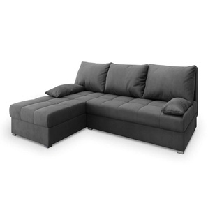 MASSENO Ecksofa mit Schlaffunktion Rita ¦ grau ¦ Maße (cm): B: 200 H: 85