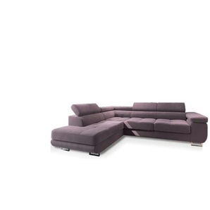 MASSENO Ecksofa mit Schlaffunktion Selva ¦ lila/violett ¦ Maße (cm): B: 277 H: 90