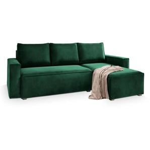 MASSENO Ecksofa mit Schlaffunktion Siles ¦ grün ¦ Maße (cm): B: 230 H: 85
