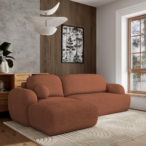 Masseno Ecksofa MODENZA N L-S mit Schlaffunktion L-Form, Sofa mit Bettkasten, Wohnzimmersofa, Couch, Soffa, Bettsofa, Couchgarnitur- Orange, NOW OR NEVER 54 MODENZA N L-S NOW OR NEVER 54