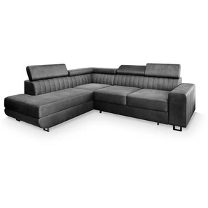 MASSENO Ecksofa mit Schlaffunktion Nola ¦ grau ¦ Maße (cm): B: 253 H: 88