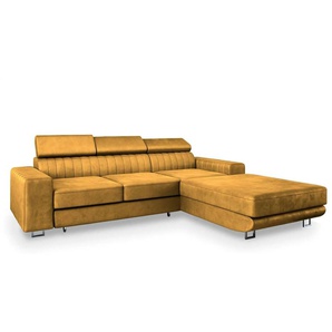 MASSENO Ecksofa mit Schlaffunktion Noto - gelb - Materialmix - 267 cm - 89 cm | Möbel Kraft