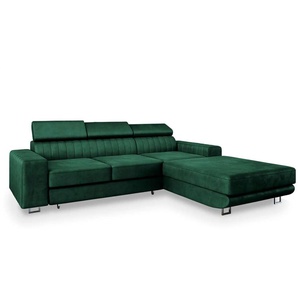 MASSENO Ecksofa mit Schlaffunktion Noto ¦ grün ¦ Maße (cm): B: 267 H: 89