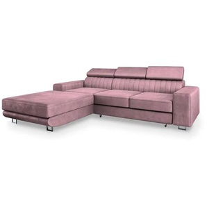 MASSENO Ecksofa mit Schlaffunktion Noto ¦ lila/violett ¦ Maße (cm): B: 267 H: 89