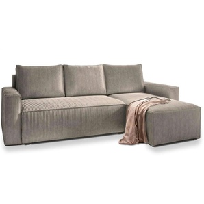 MASSENO Ecksofa mit Schlaffunktion Potaro ¦ beige ¦ Maße (cm): B: 230 H: 85