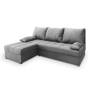 MASSENO Ecksofa mit Schlaffunktion Rita - grau - Materialmix - 200 cm - 85 cm | Möbel Kraft