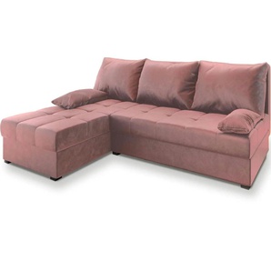 MASSENO Ecksofa mit Schlaffunktion Rita ¦ rosa/pink ¦ Maße (cm): B: 200 H: 85
