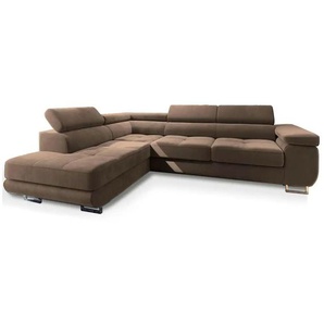 MASSENO Ecksofa mit Schlaffunktion Selva ¦ beige ¦ Maße (cm): B: 277 H: 90