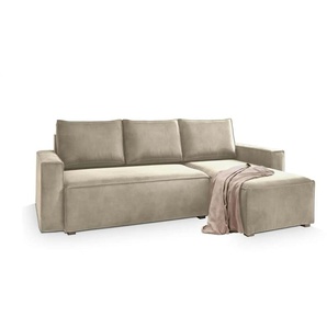 MASSENO Ecksofa mit Schlaffunktion Siles - creme - Materialmix - 230 cm - 85 cm | Möbel Kraft