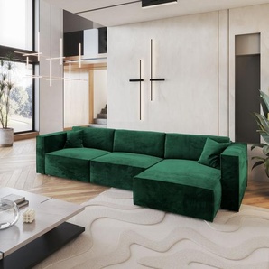 Masseno Ecksofa TOLMO M mit Schlaffunktion L-Form, Sofa mit Bettkasten, Wohnzimmersofa, Couch, Soffa, Bettsofa, Couchgarnitur- Grün, MONOLITH 37 TOLMO M MONOLITH 37