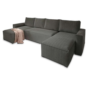 MASSENO Wohnlandschaft mit Schlaffunktion Aspra ¦ grau ¦ Maße (cm): B: 295 H: 85