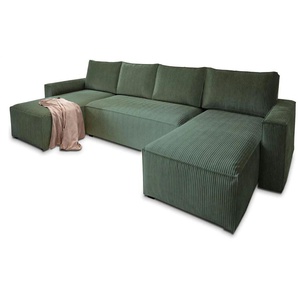 MASSENO Wohnlandschaft mit Schlaffunktion Aspra ¦ grün ¦ Maße (cm): B: 295 H: 85