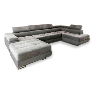 MASSENO Wohnlandschaft mit Schlaffunktion Casone ¦ grau ¦ Maße (cm): B: 345 H: 90