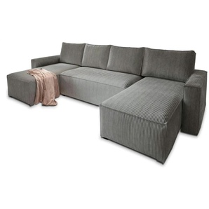 MASSENO Wohnlandschaft mit Schlaffunktion Aspra ¦ grau ¦ Maße (cm): B: 295 H: 85