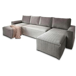 MASSENO Wohnlandschaft mit Schlaffunktion Aspra - grau - Materialmix - 295 cm - 85 cm | Möbel Kraft