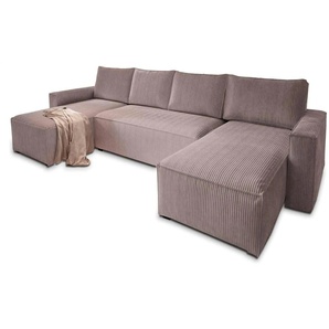 MASSENO Wohnlandschaft mit Schlaffunktion Aspra ¦ lila/violett ¦ Maße (cm): B: 295 H: 85