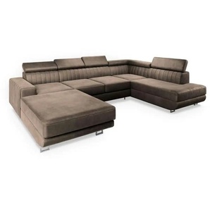 MASSENO Wohnlandschaft mit Schlaffunktion Siena ¦ beige ¦ Maße (cm): B: 335 H: 89