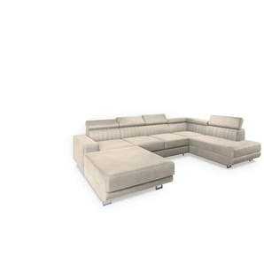 MASSENO Wohnlandschaft mit Schlaffunktion Siena ¦ creme ¦ Maße (cm): B: 335 H: 89