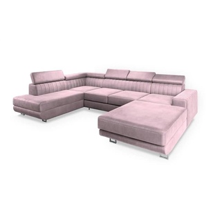 MASSENO Wohnlandschaft mit Schlaffunktion Siena - lila/violett - Materialmix - 335 cm - 89 cm | Möbel Kraft