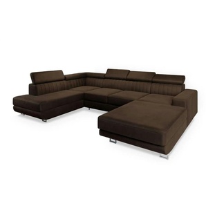 MASSENO Wohnlandschaft mit Schlaffunktion Siena ¦ braun ¦ Maße (cm): B: 335 H: 89