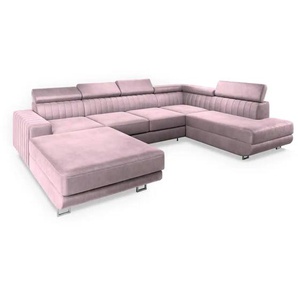 MASSENO Wohnlandschaft mit Schlaffunktion Siena ¦ lila/violett ¦ Maße (cm): B: 335 H: 89