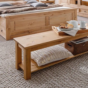 Massive Sitzbank 140 x 43 x 36cm Braun