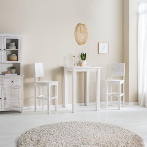 Massiver Bartisch 80 x 110 x 80cm Weiß