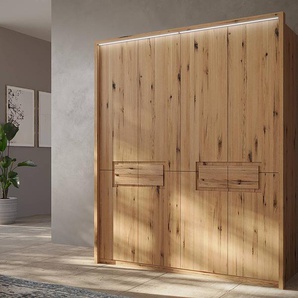 Massiver Drehtürenschrank 202cm Braun