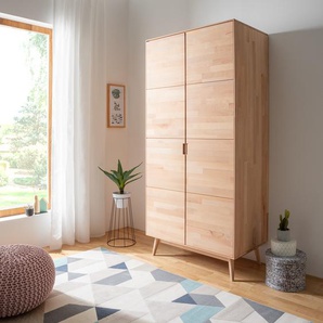 Massiver Drehtürenschrank 100 x 210 x 58cm Beige