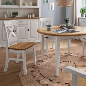 Massiver Esstisch rund Ø 120cm Weiß
