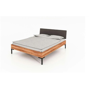 Massivholzbett mit gepolstertem Kopfteil Clara ¦ holzfarben ¦ Maße (cm): B: 80 H: 88