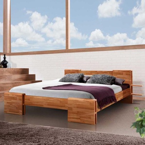 Massivholz-Futonbett in Kernbuchefarben Stauraum