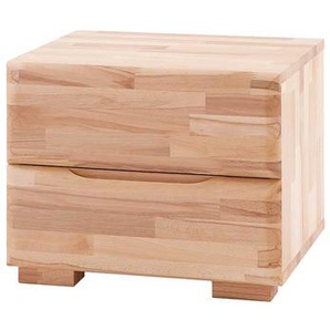 Massivholz Nachtkommode mit 2 Schubladen geölt