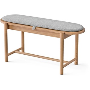 Massivholzbank mit Polster und Stauraum