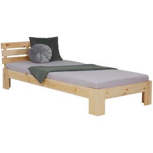 Massivholzbett 90x200 cm Kiefer Natur – Bett mit Lattenrost | Einzelbett Jugendbett Kinderbett Gästebett | Homestyle4u 2191