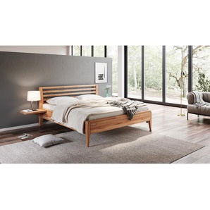 Massivholzbett Albon 140 x 200cm Kernbuche Braun/Kernbuche Buche