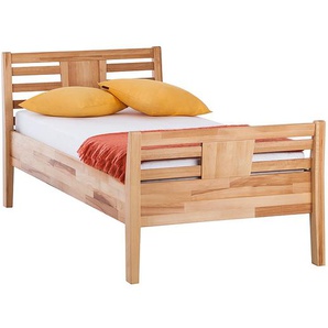 Massivholzbett AmyWOOD 90 x 200cm Massivholz Kernbuche, geölt Braun/Beige/Kernbuche Kernbuche