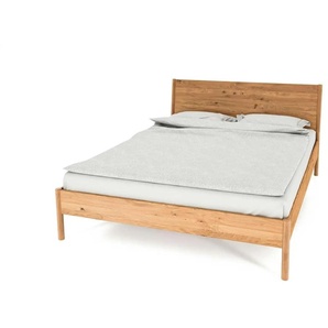 Massivholzbett - holzfarben - Materialmix - 145 cm - 95 cm | Möbel Kraft