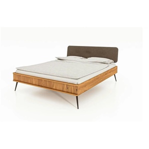 Massivholzbett - holzfarben - Materialmix - 164 cm - 92 cm | Möbel Kraft
