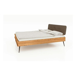 Massivholzbett - holzfarben - Materialmix - 184 cm - 92 cm | Möbel Kraft