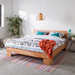 Massivholzbett MaiaWOOD 180 x 200cm Massivholz Buche, geölt Braun/Beige/Buche Buche