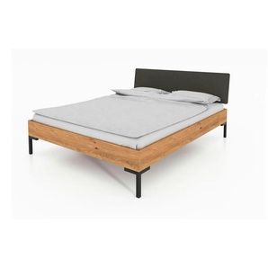 Massivholzbett mit gepolstertem Kopfteil Clara ¦ holzfarben ¦ Maße (cm): B: 80 H: 88