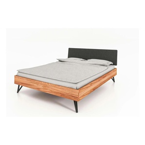 Massivholzbett mit gepolstertem Kopfteil Karl ¦ holzfarben ¦ Maße (cm): B: 200 H: 87