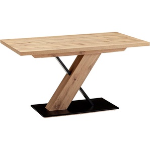 massivline&more Säulen-Esstisch SK Kota, Säulentisch, Küchentisch, Tisch, Esstisch (2-St), Platte und Bodenplatte Dekor, Maße: 138 x 90 cm