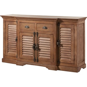 Massivmoebel24.de MASSIVMOEBEL24 Sideboard Mango 160x45x90 beige geölt TOULOUSE #08 09-312-188-0008